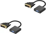 2pcs Dvi Male to Vga Female Adapter Cable Dvi-d to Vga Adapter for Tv Computer Laptop