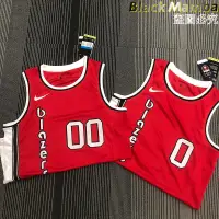 在飛比找蝦皮購物優惠-NBA NBA球衣 球衣 拓荒者隊復古紅色0號Lillard