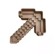 Pickaxe Minecraft Cookie Cutter Biscuit Fondant Ceramic Cutter Embosser