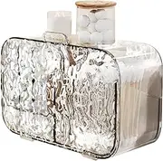 Tampon Storage Box, Cotton Pad Holder - Translucent Bathroom Shelf - Multifunctional Floating Lipstick Organiser, Vanity Storage Canister Dispenser for Bedroom, Living Room