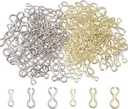 FREEBLOSS Pack of 300 Stainless Steel Fishing Lead Eyelets for Pouring Weights 8 Inch Shapes 6 Styles DIY Fishing Lures Eyelet Swivel Clip Fishing Accessories