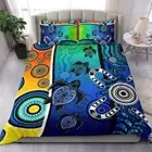 Aboriginal Circle Dot Doona/Duvet Cover Blue Turtle Bedding Set Queen King Gift