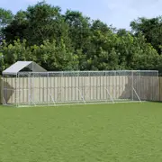 Andala Pets Outdoor Dog Kennel with Roof Silver 10x2x2.5 m Galvanised Steel