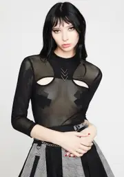 [Jawbreaker] Cropped Mesh Top