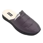 Madden Men Tochen Faux Shearling Mule Slippers Size US 11.5M Grey Puffer Fabric