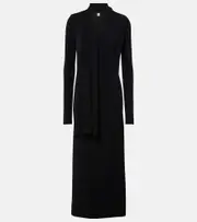 [Toteme] Toteme Scarf-detail jersey maxi dress AU 6 black