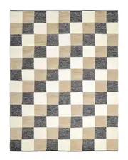 Solo Rugs Livingston Contemporary Checkered Hand-Knotted Wool-Blend Area Rug