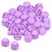 Cord Locks, 30 Pack Round Spring Toggle Stopper, Light Purple