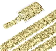 uxcell 5 Yards 1.9 Inch Elastic Sequins Trim Flat Sequin Strip Paillette Fabric Ribbon for Crafts DIY Fringe Sewing Costume Dress, Gold Tone