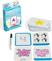 Learning Can Be Fun Write and Wipe Colour Shape Numbers Flash Cards with Marker