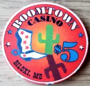 $5 Biloxi Boomtown Birthday Bonanza 1996 Casino Chip - Uncirculated