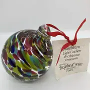 NWT Sharon Owens Inspired Fire Handblown Light Catcher/Xmas Ornament.