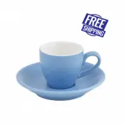 48x Espresso Cup & Saucer Breeze Blue 75mL Bevande Cono Expressso Coffee Cups