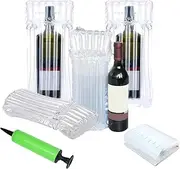 10 Pack Wine Bottle Protective Bags Inflatable Bottle Travel Protective Bags Shipping Packaging Air Column Bubble Cushion Cover (Transparent)
