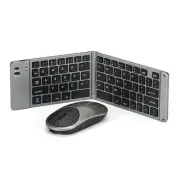 Foldable Mini Rechargeable Bluetooth Keyboard and Mouse Combo, 2.4G Wireless ...