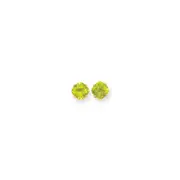 14k Yellow Gold 7x7mm Cushion Peridot Checker Earrings