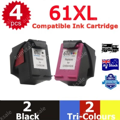 4x HP61 61XL Remanufacture Ink Cartridge For HP Deskjet 1000 2050 Envy 4500 5530