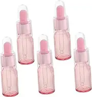 SOESFOUFU 5pcs Glass Dropper Bottles Travel Refillable Organizers for Essential Oils Chic Design with Electroplated Ring and Tip Accurate Dispensing and Clean Storage