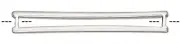 2 Silver Plated Pewter 26.5x3.5mm Rectangle Frame Delica Seed Bead Holders
