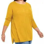 MSRP $57 Style & Co Plus Size Seam-Front Tunic Sweater Size OX
