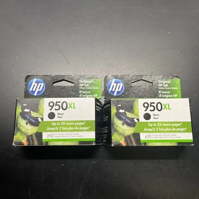 2-HP OFFICEJET 950 XL BLACK COLOR * BRAND NEW & SEALED PACKAGE (2023)