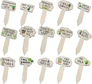 [Générique] Funny Plant Labels, Set of 15 Decorative T-Shaped Flower Pot Markers, Fresh and Fun Patterns, Humorous Garden Tags for Greenhouse, Seedling, Nursery, Indoor and Outdoor Gardening, Raised Beds, 4.33x2.