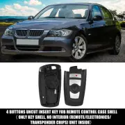 4 Button Key Fob Case Keyless Entry Remote Key Shell for BMW 328i 435i Black