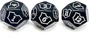 Hedral MTG D12 Spin-Down Loyalty Counter Dice 3 Die Set Black - Magic: The Gathering TCG CCG Planeswalker