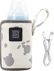 Baby Milk Warmer, Nursing Bottle Heater Insulated Bag, Portable Bottle Warmer Nursing Bottle Heater Insulated Bag Feeding Bottle Warmers Rechargeable, Portable USB Milk Warmer Thermal Bag for Milk