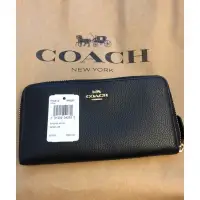 在飛比找蝦皮購物優惠-📣【現貨】COACH全新經典款 拋光荔枝皮雙層拉鍊長夾/多層