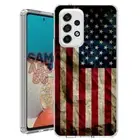 For Samsung Galaxy A23 5g A52 A53 TPU Case Cover+Glass(Rustic US Flag)