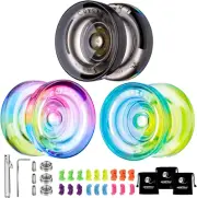 Pack of 3 Yoyo K2 Crystal, Professional Responsive Yoyo for Kids Beginner,Dual P