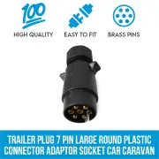Elinz Trailer Plug 7 PIN Large Round Plastic Connector Adaptor Socket Car Caravan Boat
