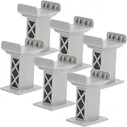 6Pcs Train Bridge Pier Toys Train Bridge Support Risers for Train Track Accessories Compatible with Train Brands for Creative Play and Imaginative Fun