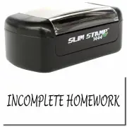 Slim Pre-Inked Incomplete Homework Stamp, Teacher Classroom Stamp