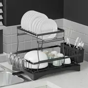 2 Tiers Cefito Dish Rack Expandable Black