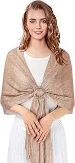 [HieoAnir] Sparkling Metallic Womenu2019s Shawls and Wraps for Evening Dresses Wedding Party