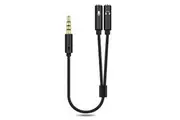 3.5mm Male to 2 Female Jack Audio Headset Mic Splitter Cable Xbox