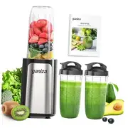 Blender for Smoothies, 14Pcs Personal Blender for Shake and Black Silver