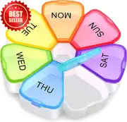 Oceanline Petal Pill Box Weekly Organizer 7 Day Large Compartments Pill Holder