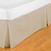 Percale Box Pleated Valance Bed Skirt for All Bed Sizes Linen (Double)