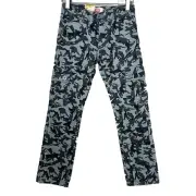 Levis Pants Boys 10 25x25 Gray Black Camo Cargo Pocket Utility Military Army NWT