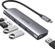 USB C to USB 3.0 Hub,Cakitte Aluminum Type C to USB Hub with 4 USB 3.0 Ports & USB C Power Port,Ultra Slim USB Splitter Adapter for MacBook Pro/Air,iPad Pro,iMac,Dell,Chromebook,Surface and More