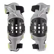 Alpinestars Adults Bionic 7 Motorcross Enduro Knee Brace Set Silver Fluro Yellow