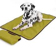 GDGZJJD Portable Waterproof Dog Mat - Foldable Pet Bed for Indoor & Outdoor Use - Ideal for Travel, Camping, and Training - 39"x28" with Carry Bag - Durable, Washable, Lightweight (Green)