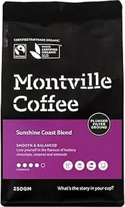 MONTVILLE COFFEE Sunshine Coast Blend Plunger Ground Coffee, 250 g