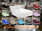 1200TC Egyptian Cotton Fitted Sheet+2 Pillow Case Solid Single/Double/Queen/King