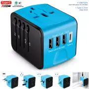 International Travel Power Adapter 3 USB & Type-C Charger US/UK/EU/AU Converter