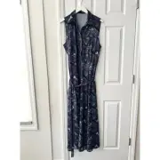 Blackmilk The Witcher NWT Crow Sworm Purple Print Half Button Midi Belted Dress