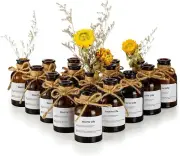 Glass Flower Bud Vases Amber: 16 Pcs 4.2Oz Boho Small Vases Tiny Apothecary